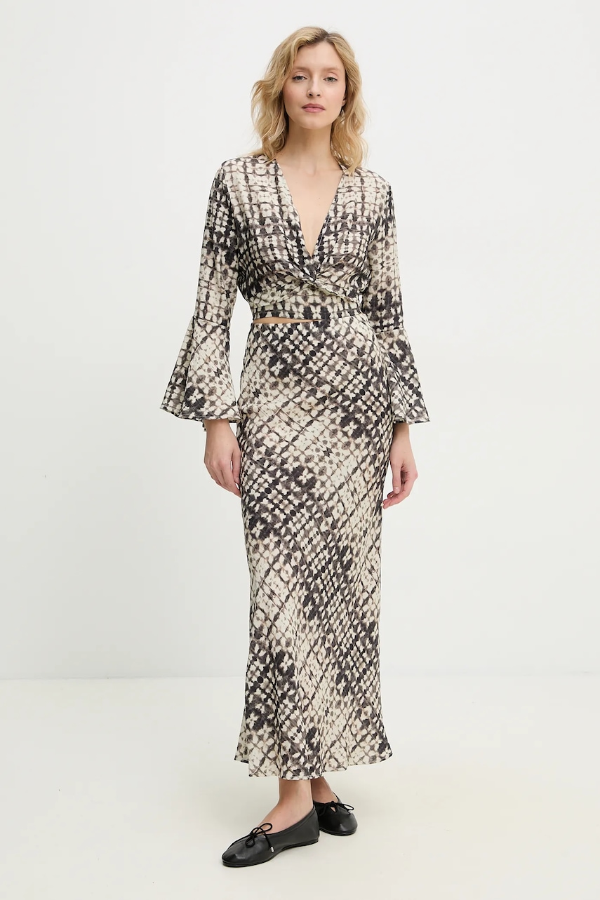 Σετ - μπλούζα και φούστα Answear.LAB χρώμα: μπεζ