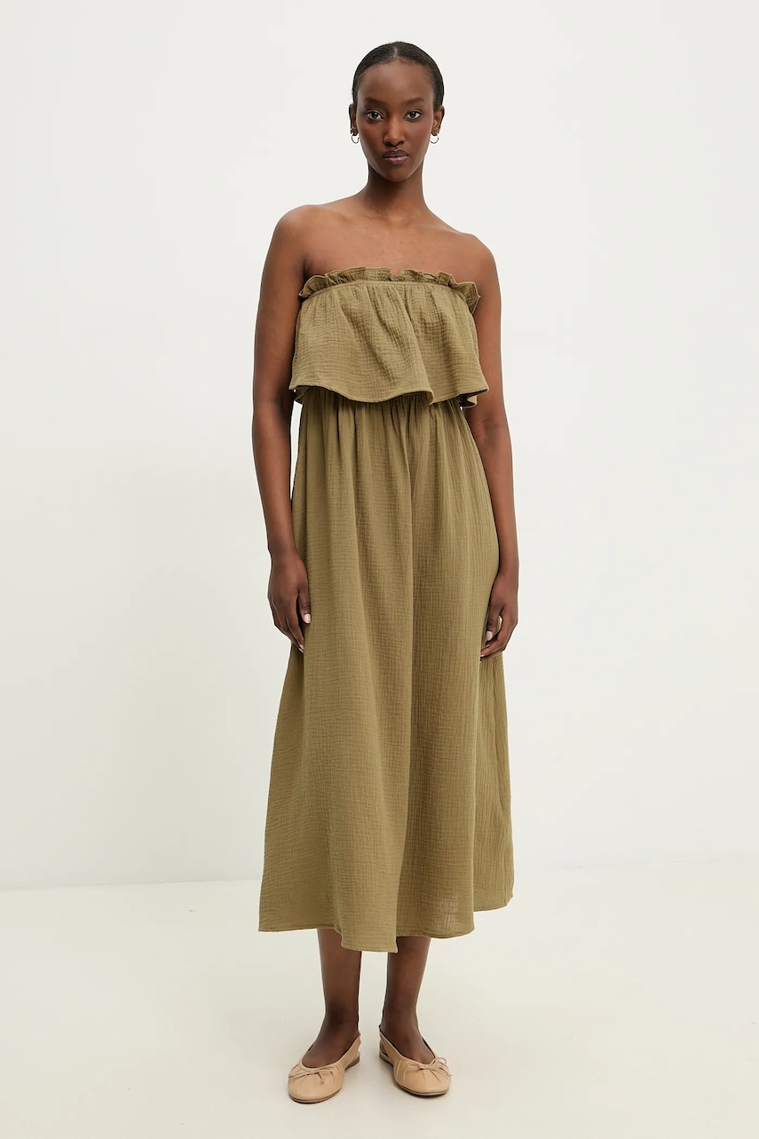 Βαμβακερό φόρεμα Answear.LAB χρώμα: πράσινο