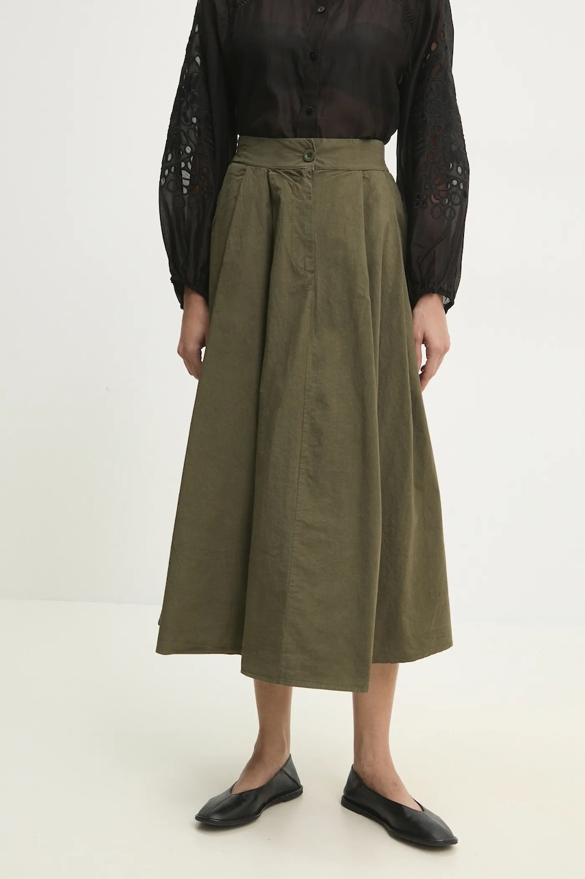 Βαμβακερή φούστα Answear.LAB χρώμα: πράσινο