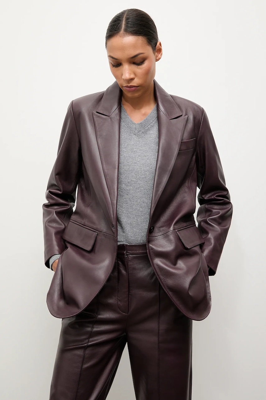 Δερμάτινο σακάκι Answear.LAB χρώμα: μπορντό