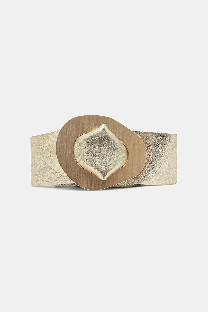Δερμάτινη ζώνη Answear.LAB γυναικεία, χρώμα: χρυσαφί