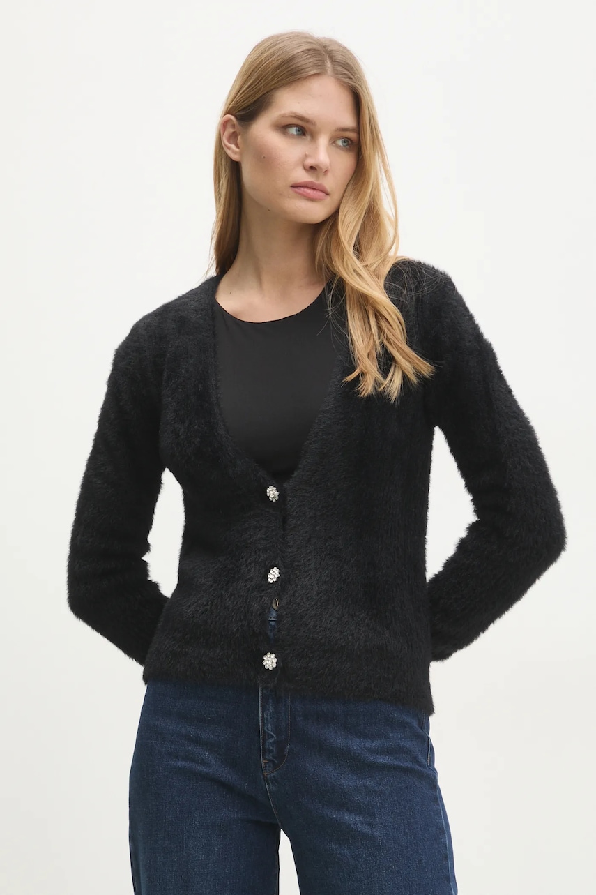 Πλεκτή ζακέτα Answear.LAB χρώμα: μαύρο