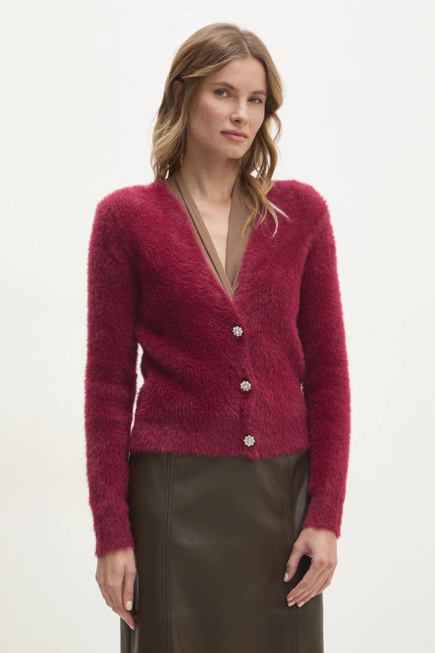 Πλεκτή ζακέτα Answear.LAB χρώμα: κόκκινο