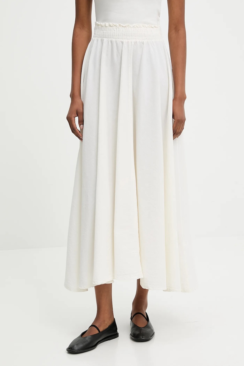 Βαμβακερή φούστα Answear.LAB χρώμα: μπεζ