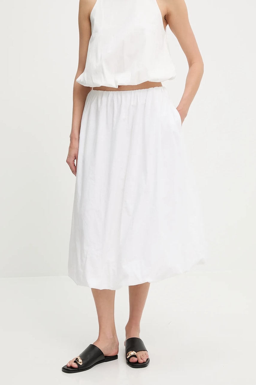 Βαμβακερή φούστα Answear.LAB χρώμα: άσπρο