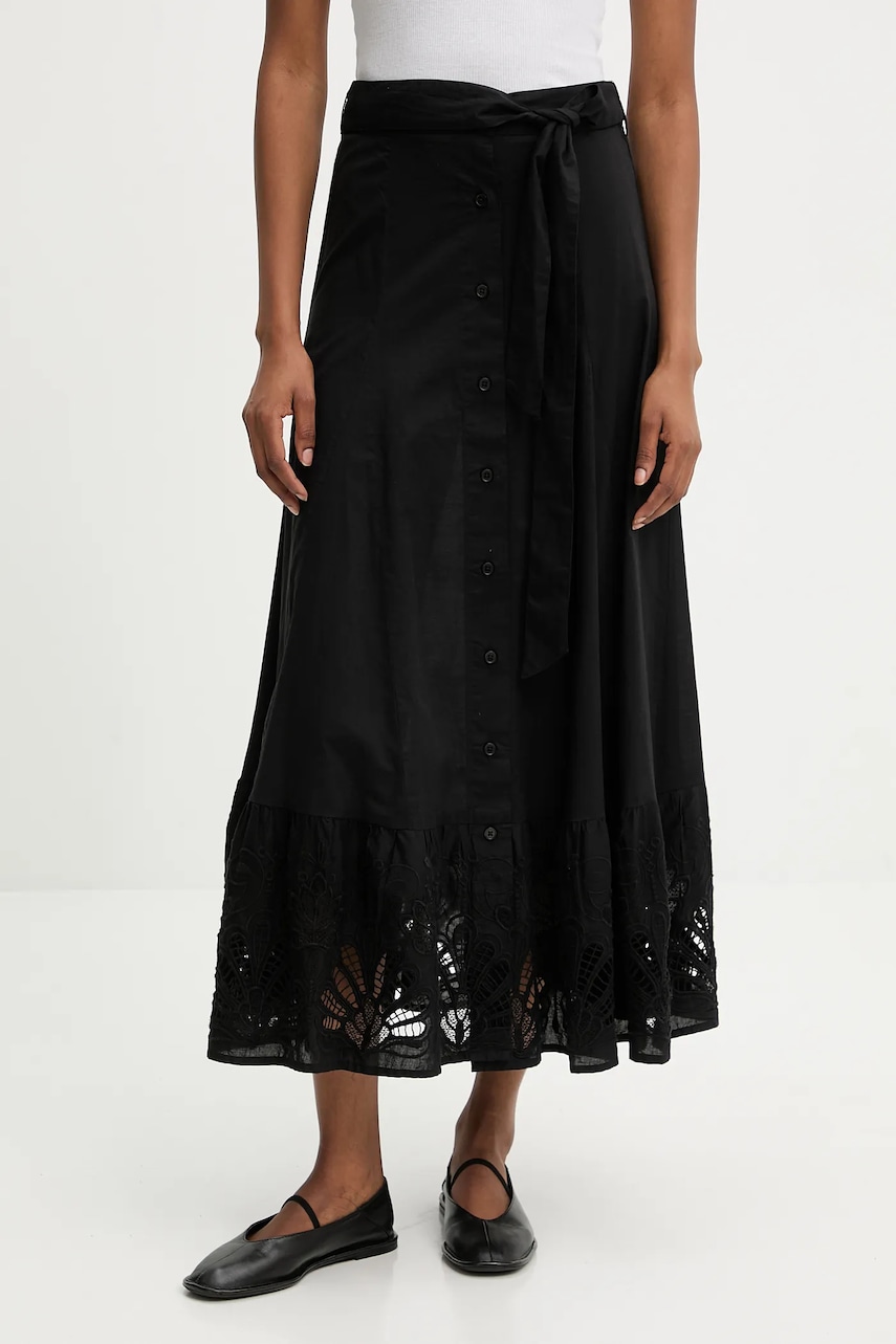 Βαμβακερή φούστα Answear.LAB χρώμα: μαύρο