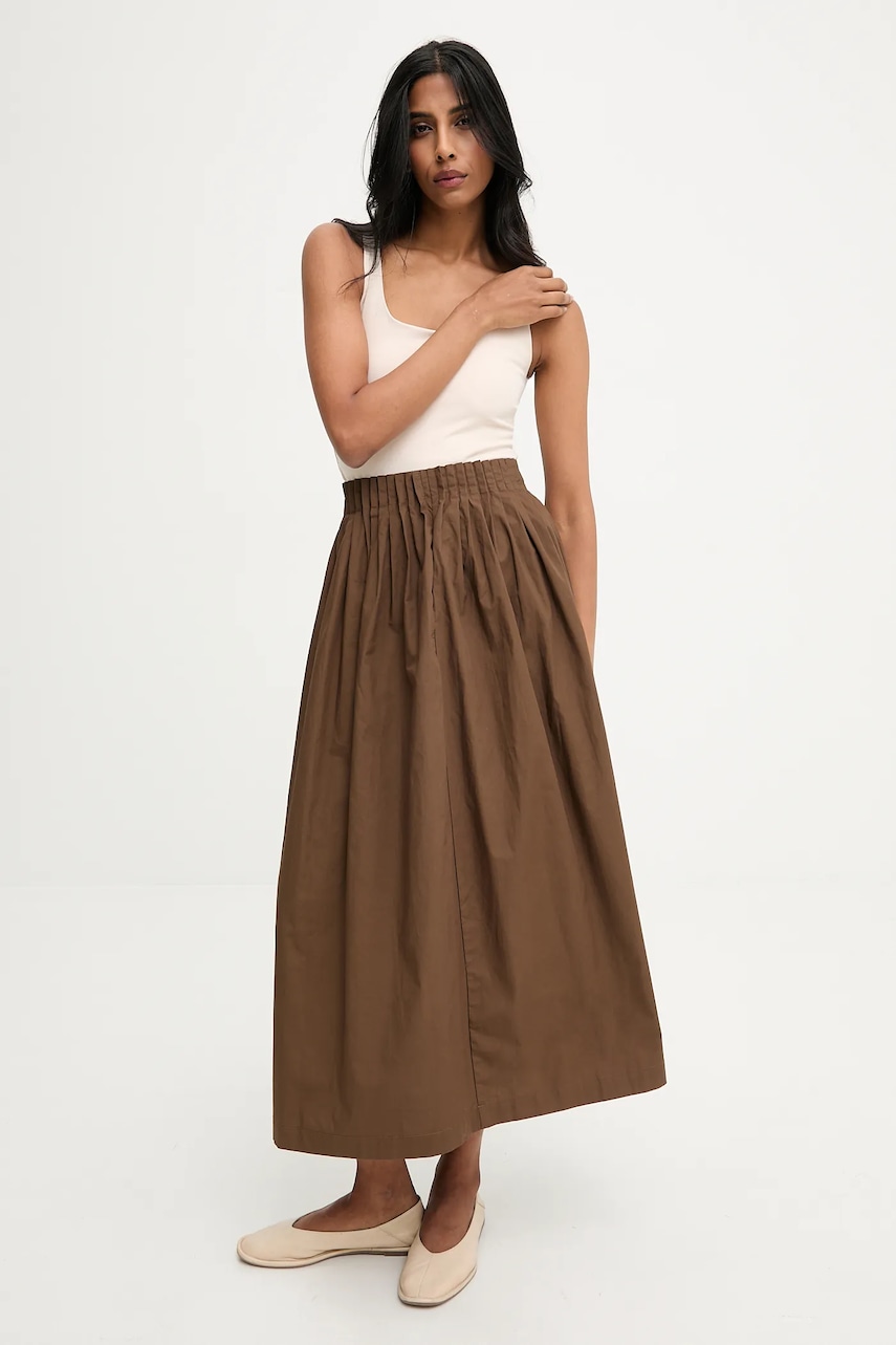 Βαμβακερή φούστα Answear.LAB χρώμα: καφέ