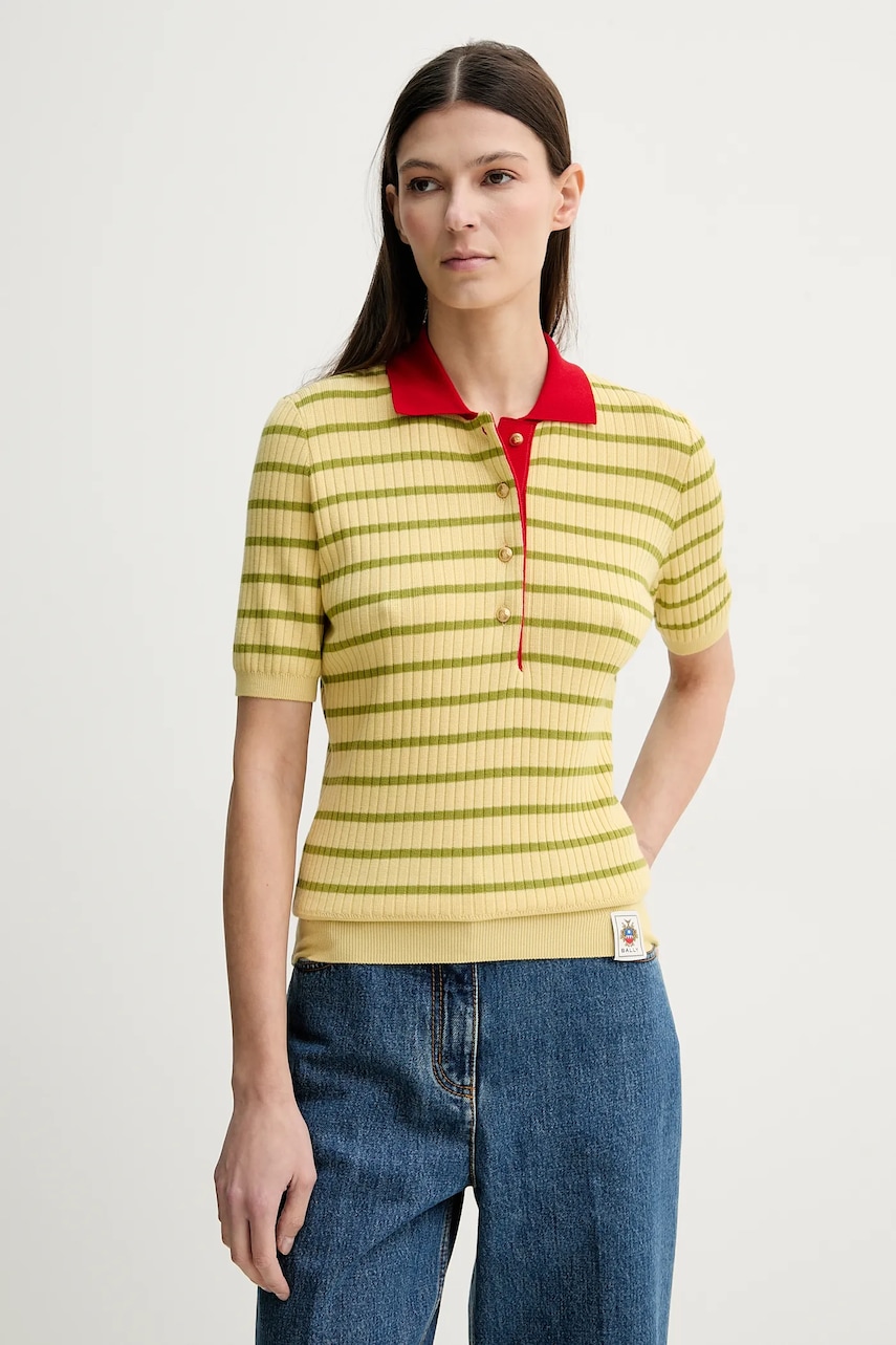 Πουλόβερ με προσθήκη μαλλιού Bally γυναικείο, χρώμα: κίτρινο, WKN095