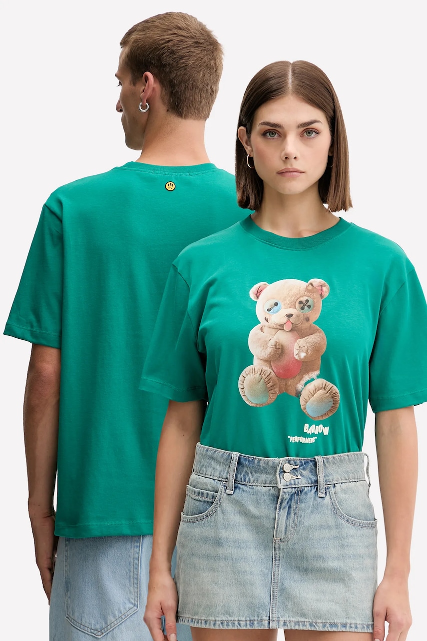 Βαμβακερό μπλουζάκι Barrow χρώμα: πράσινο, F5BWUATH118