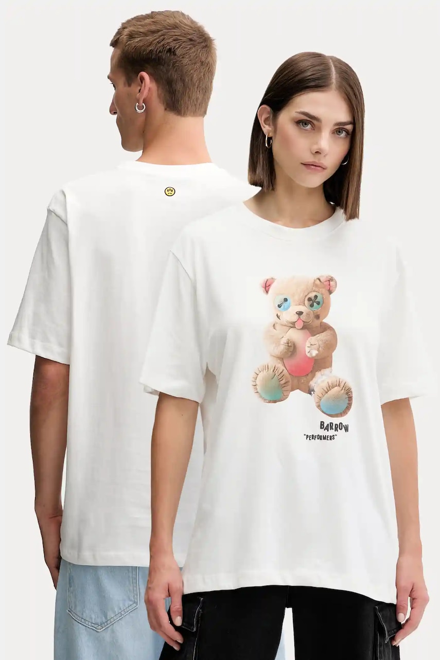 Βαμβακερό μπλουζάκι Barrow χρώμα: άσπρο, F5BWUATH118