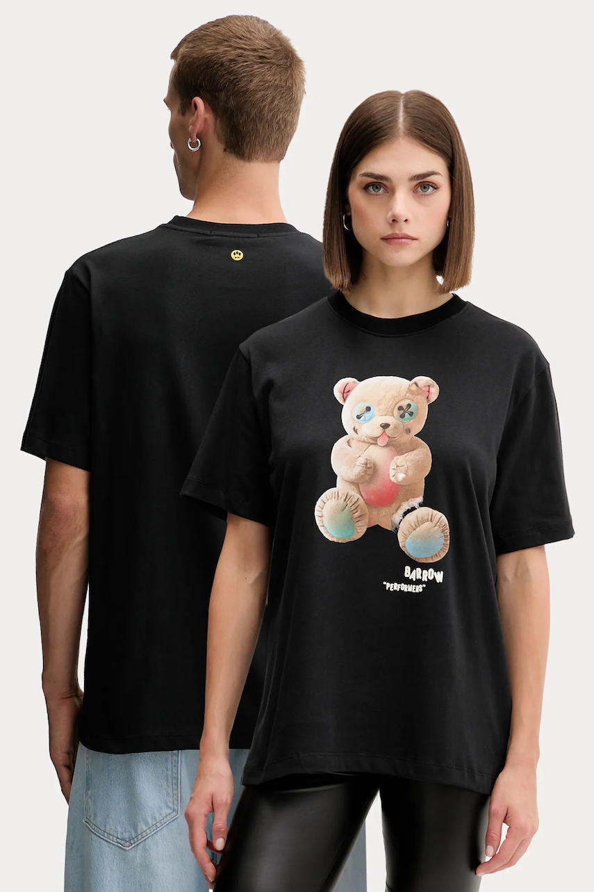 Βαμβακερό μπλουζάκι Barrow χρώμα: μαύρο, F5BWUATH118