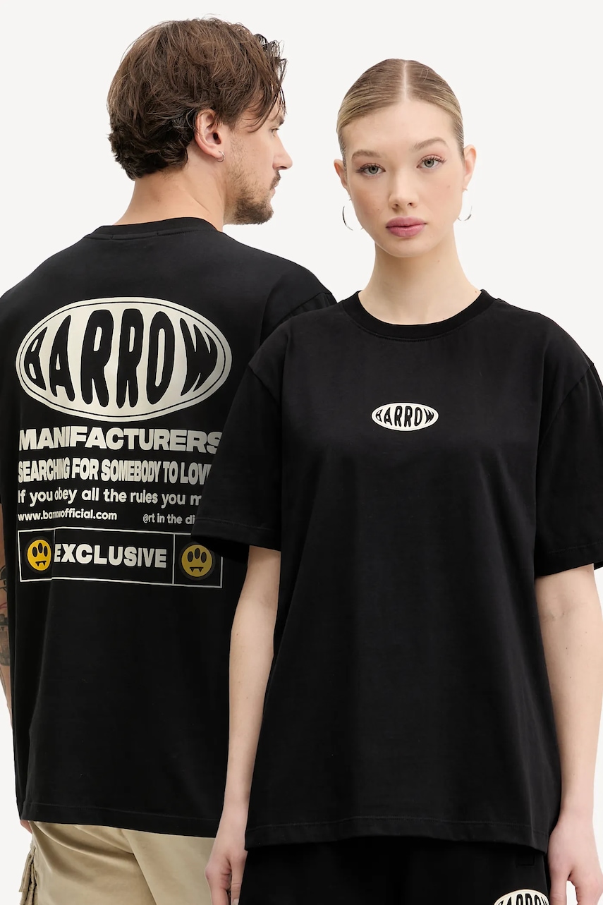 Βαμβακερό μπλουζάκι Barrow χρώμα: μαύρο, S5BWUATH066