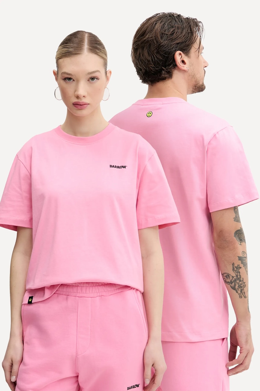 Βαμβακερό μπλουζάκι Barrow χρώμα: ροζ, S5BWUATH084