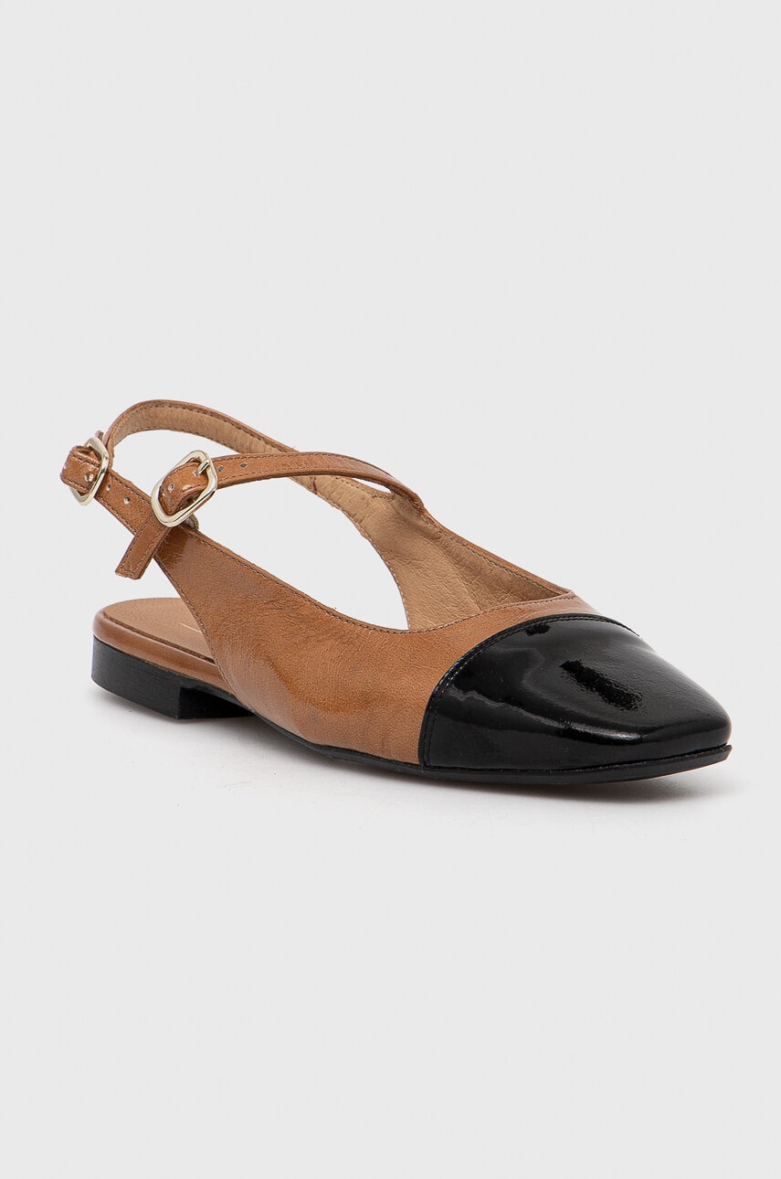 Δερμάτινες μπαλαρίνες Billi Bi χρώμα: καφέ, A6801