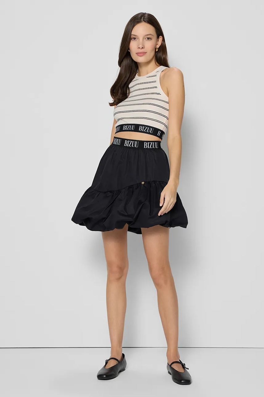 Βαμβακερή φούστα Bizuu LILIBET χρώμα: μαύρο, LILIBET CZARNY