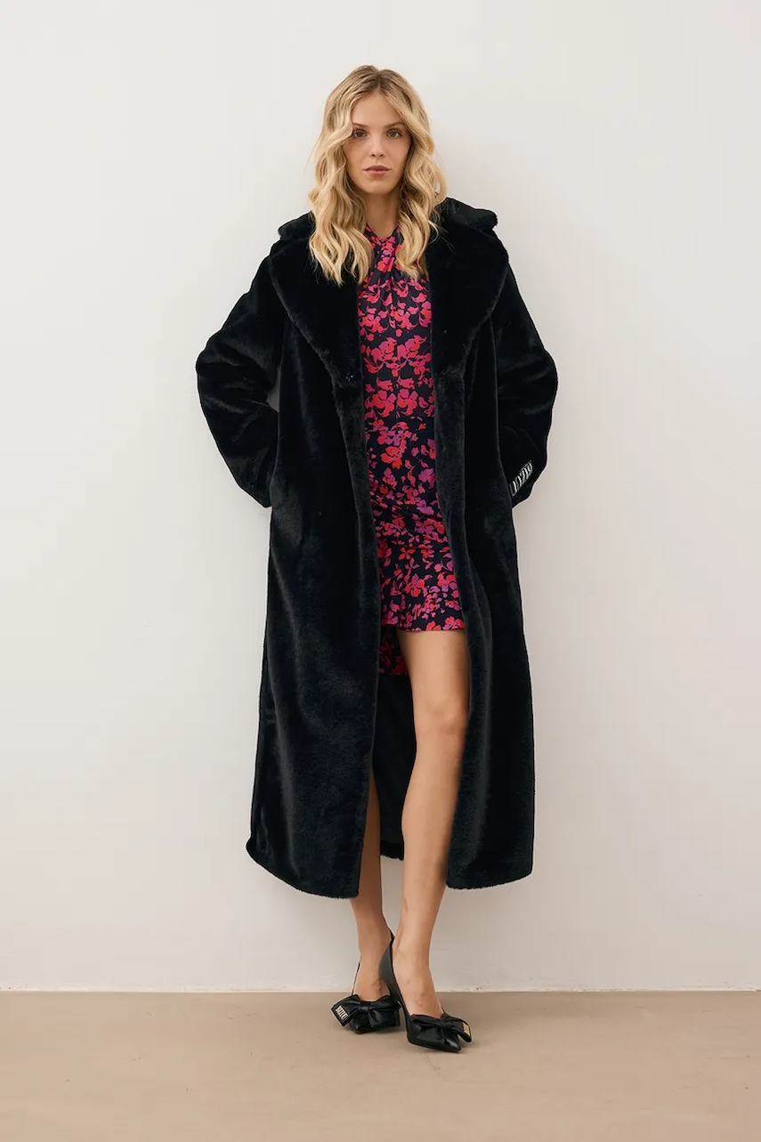 Παλτό Bizuu LIVORNO χρώμα: μαύρο, LIVORNO CZARNY