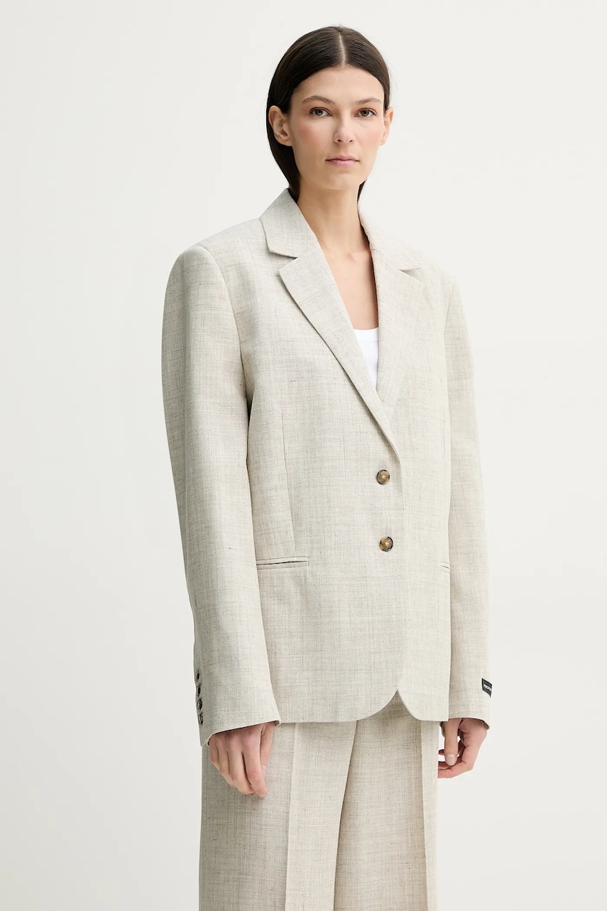 Blazer με μείγμα λινών Herskind Matteo χρώμα: μπεζ, 5543188