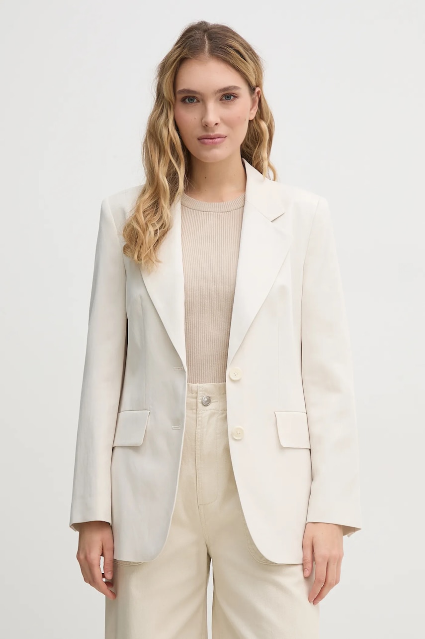 Blazer με μείγμα λινών Joop! χρώμα: μπεζ, 30046414