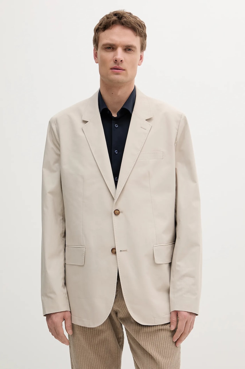 Βαμβακερό blazer Michael Kors χρώμα: μπεζ, CS5100THC2