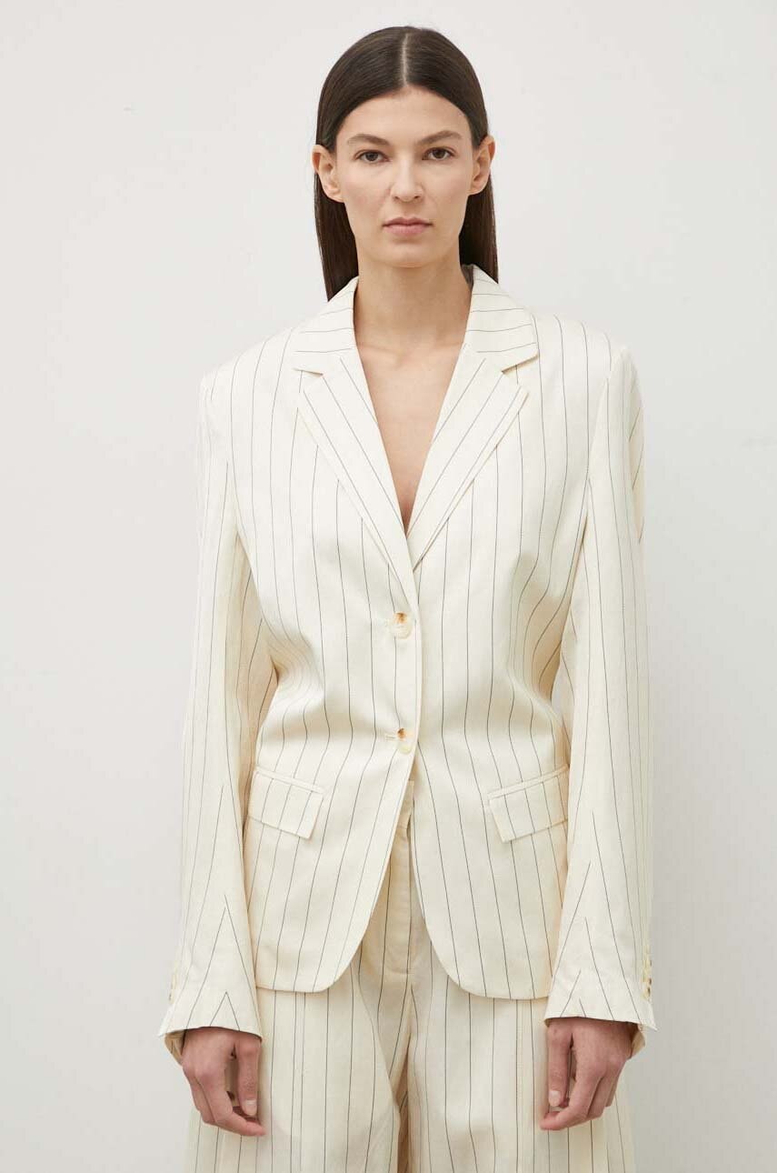 Blazer με μείγμα λινών Remain χρώμα: μπεζ