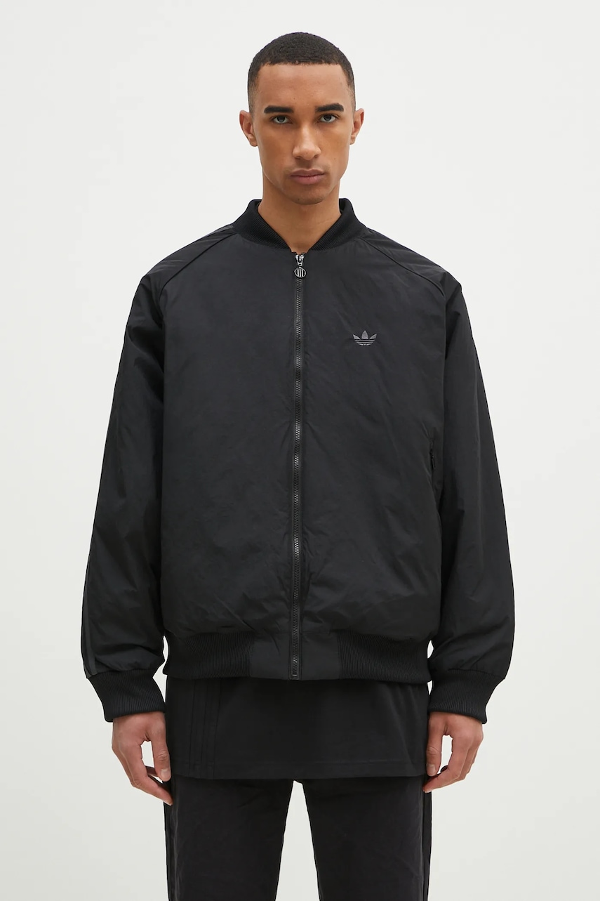 Μπουφάν bomber adidas Originals OS BOMBER ανδρικό, χρώμα: μαύρο, JC7546
