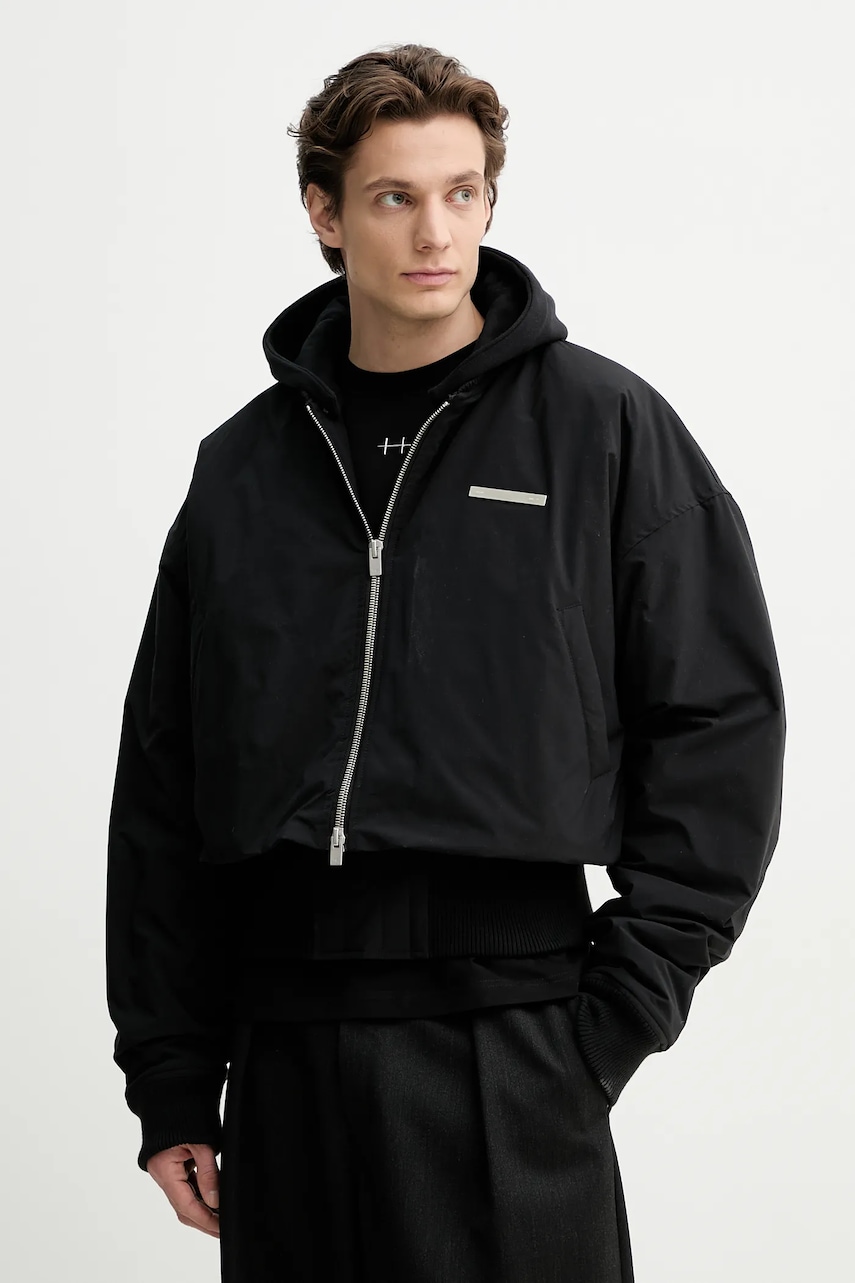 Μπουφάν bomber Heliot Emil χρώμα: μαύρο, PRESS25_M_02_100_BLK01_CO