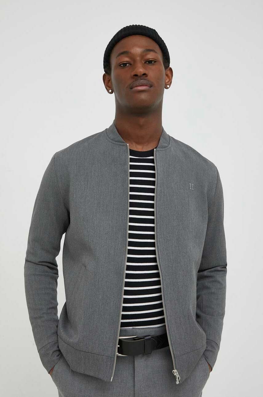 Μπουφάν bomber Les Deux ανδρικά, χρώμα: γκρι