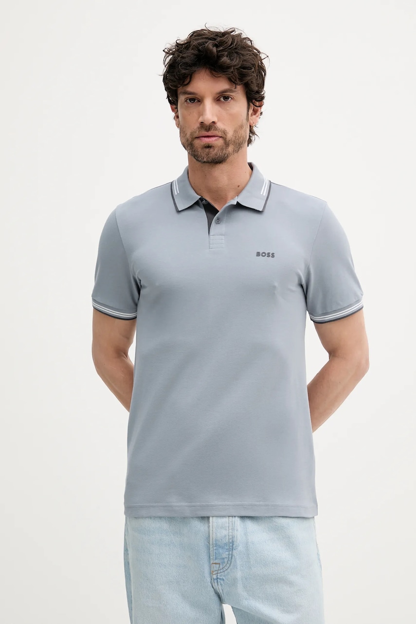 Πόλο BOSS Green χρώμα: ναυτικό μπλε, 50506193