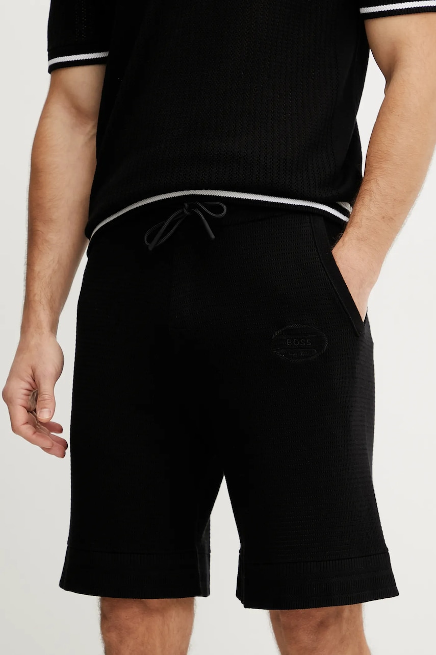 Σορτς BOSS Green χρώμα: μαύρο, 50537163