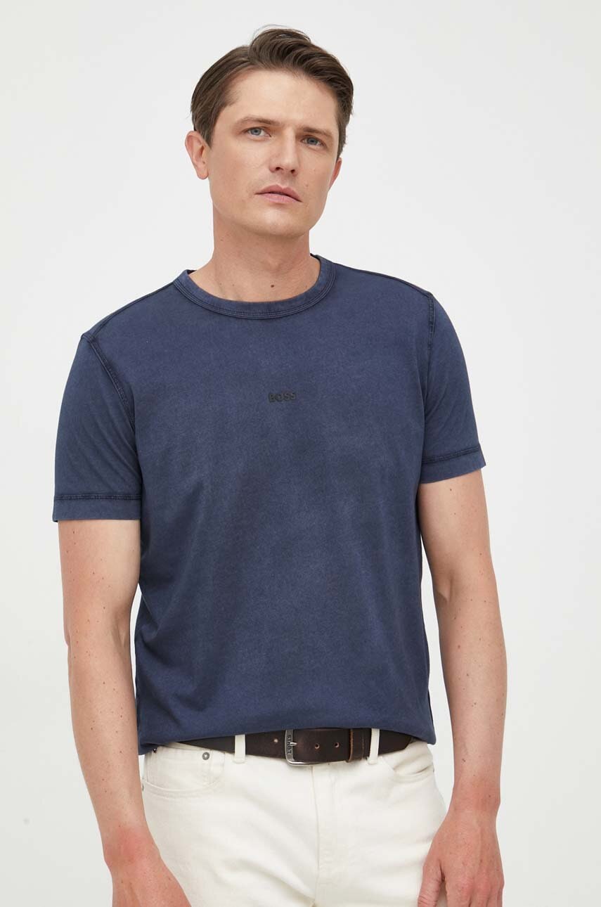 Βαμβακερό μπλουζάκι Boss Orange BOSS ORANGE χρώμα: ναυτικό μπλε