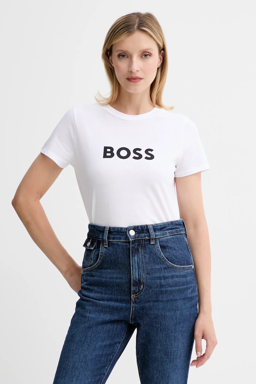 Βαμβακερό μπλουζάκι BOSS Orange BOSS ORANGE χρώμα: μοβ, 50501139