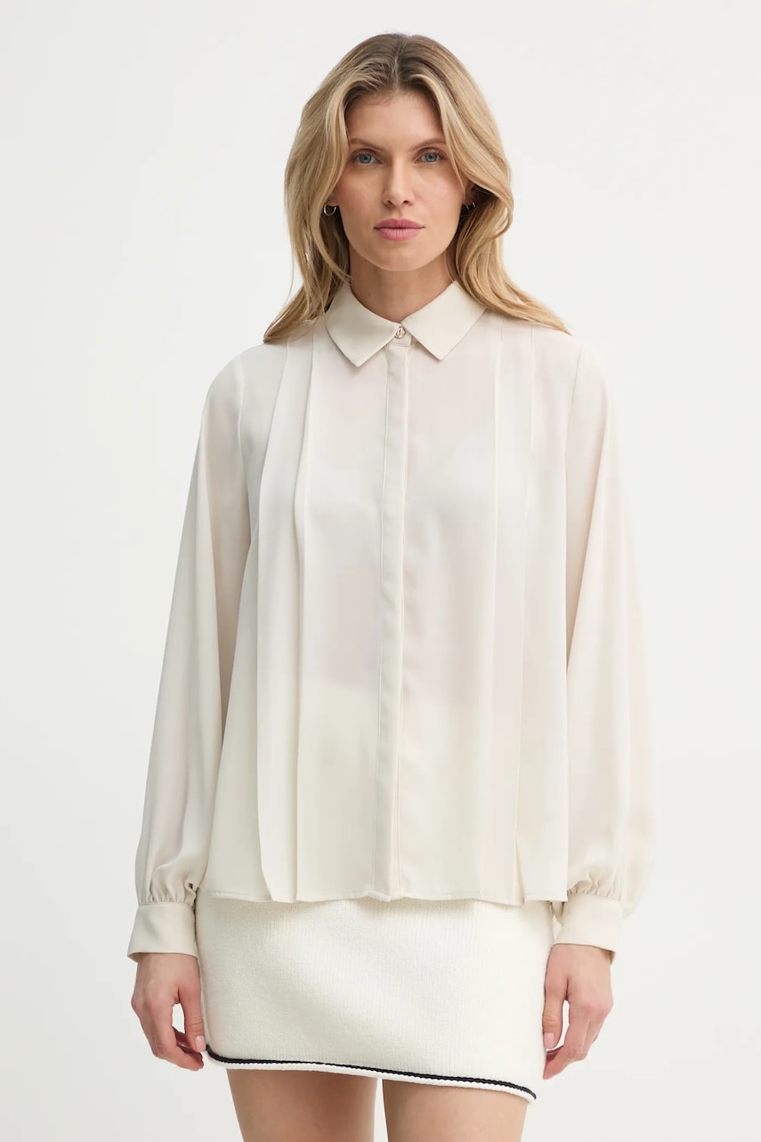 Πουκάμισο Bruuns Bazaar χρώμα: μπεζ, BBW4357