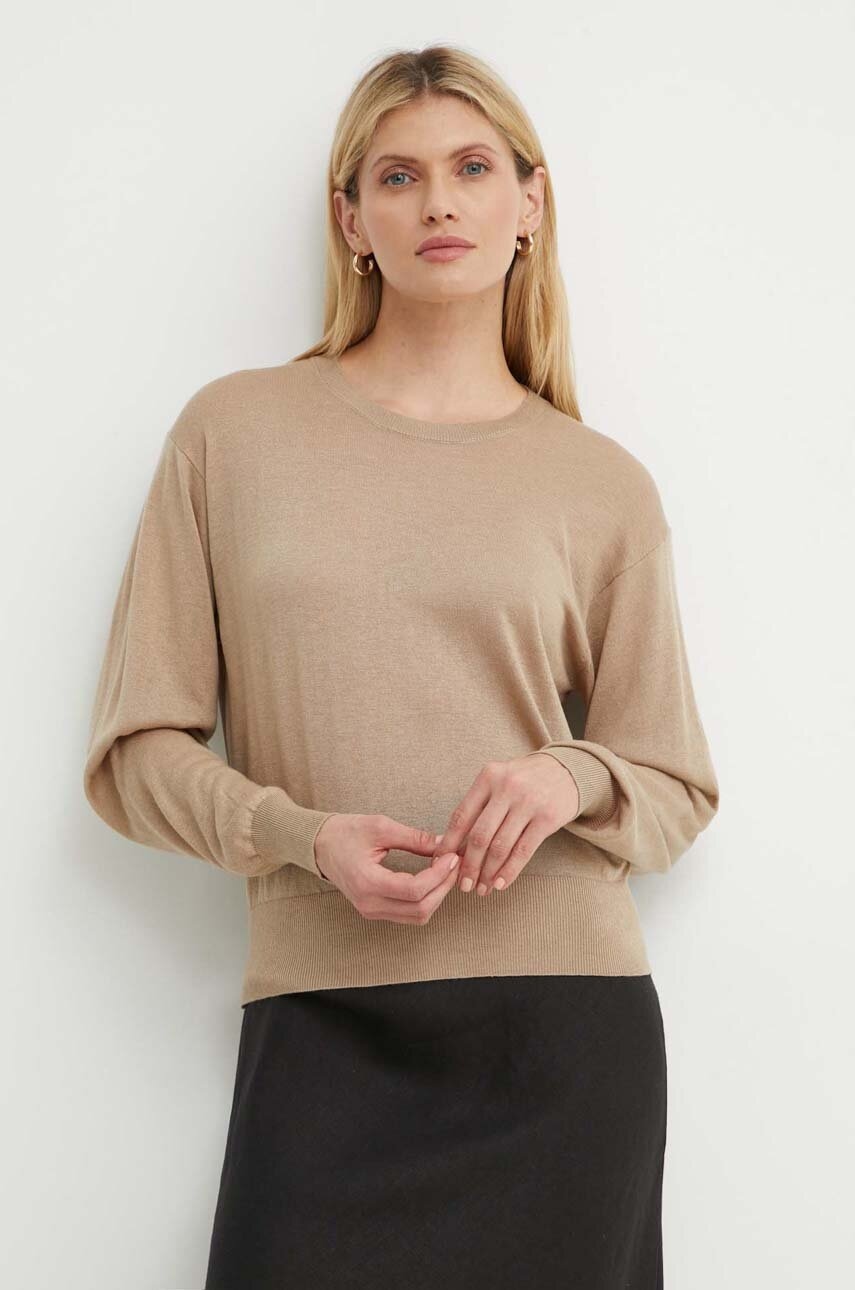 Πουλόβερ με προσθήκη μαλλιού By Malene Birger MANTEA γυναικείο, χρώμα: μπεζ, Q72434002