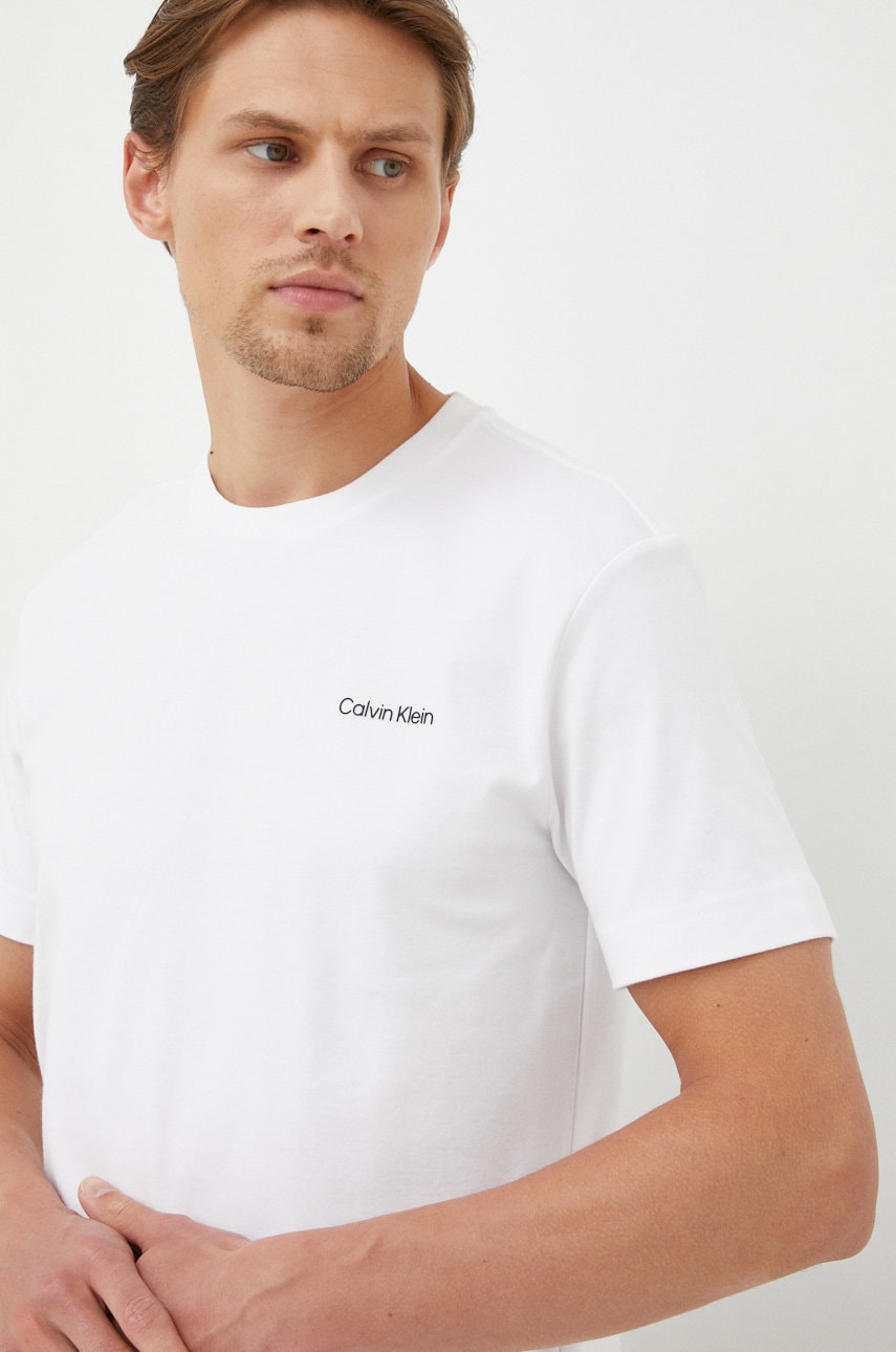 Βαμβακερό μπλουζάκι Calvin Klein χρώμα: άσπρο