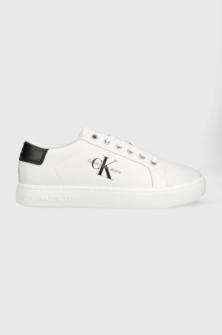 Δερμάτινα αθλητικά παπούτσια Calvin Klein Jeans Classic Cupsole Laceup Low CUPSOLE LACE UP LOW χρώμα: άσπρο YM0YM00491