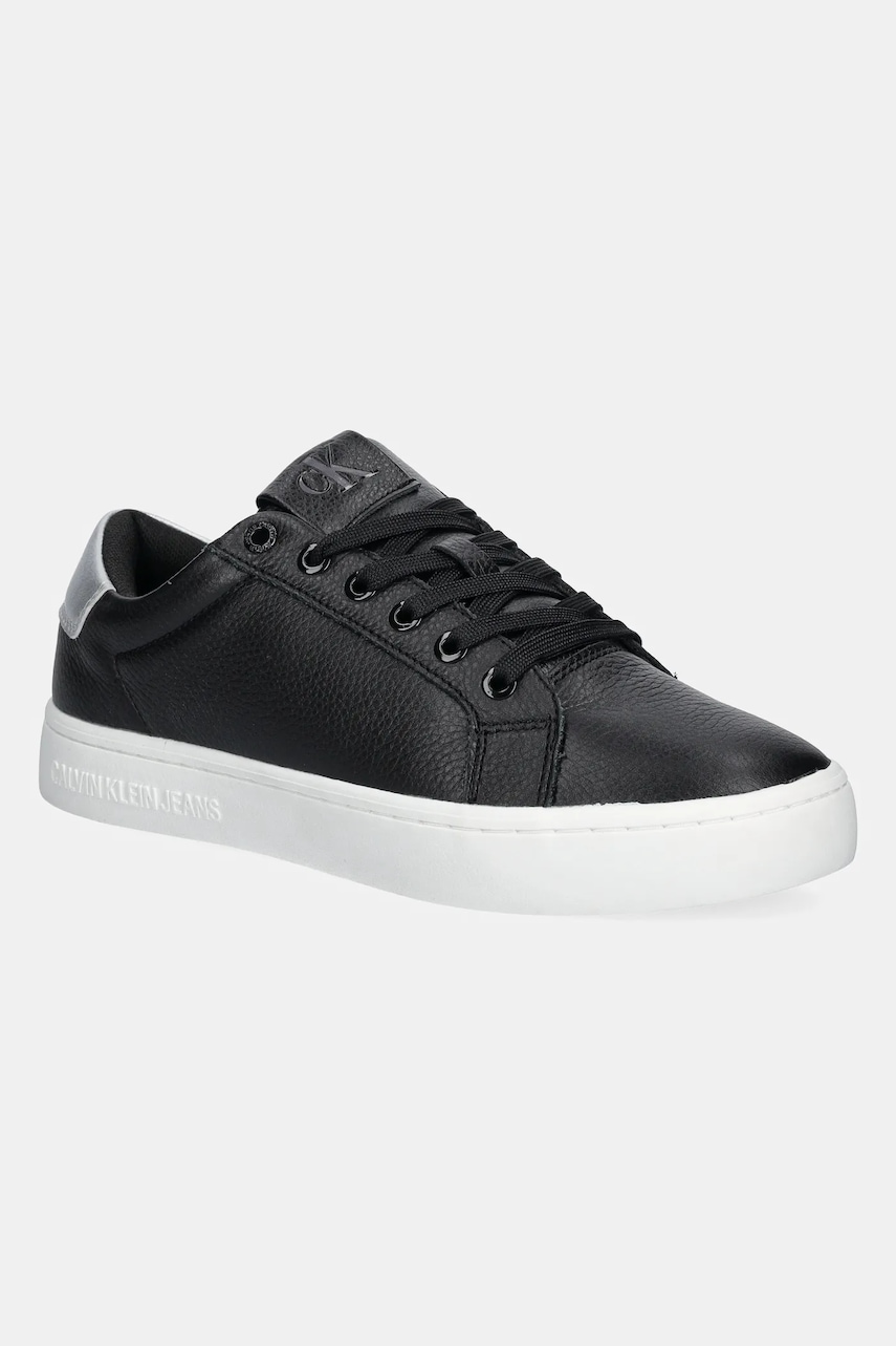 Δερμάτινα αθλητικά παπούτσια Calvin Klein Jeans CLASSIC CUPSOLE LOW OHB χρώμα: μαύρο, YW0YW01799