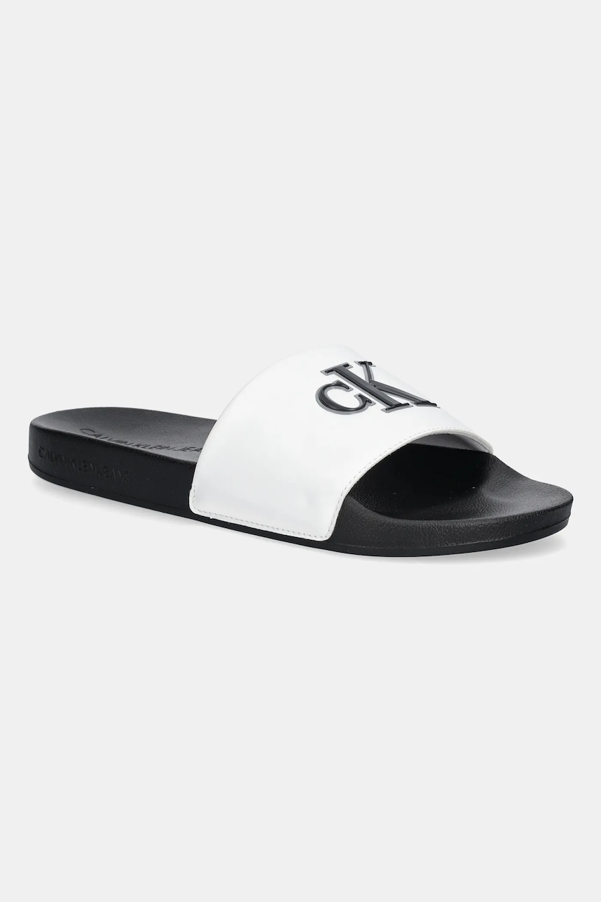 Παντόφλες Calvin Klein Jeans SLIDE JELLY MONO PU χρώμα: μαύρο, YM0YM01281