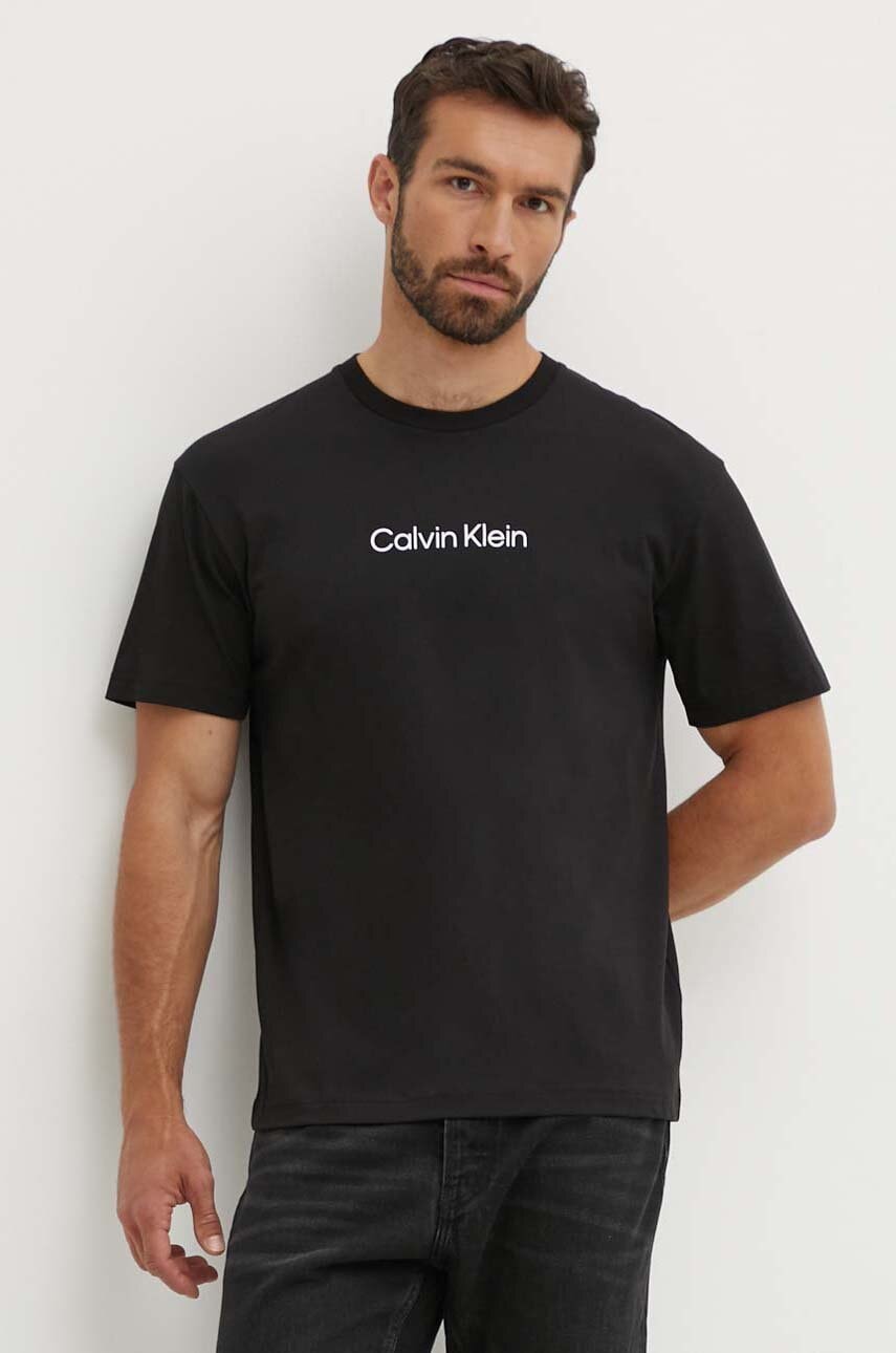 Βαμβακερό μπλουζάκι Calvin Klein ανδρικά, χρώμα: μαύρο, K10K111346