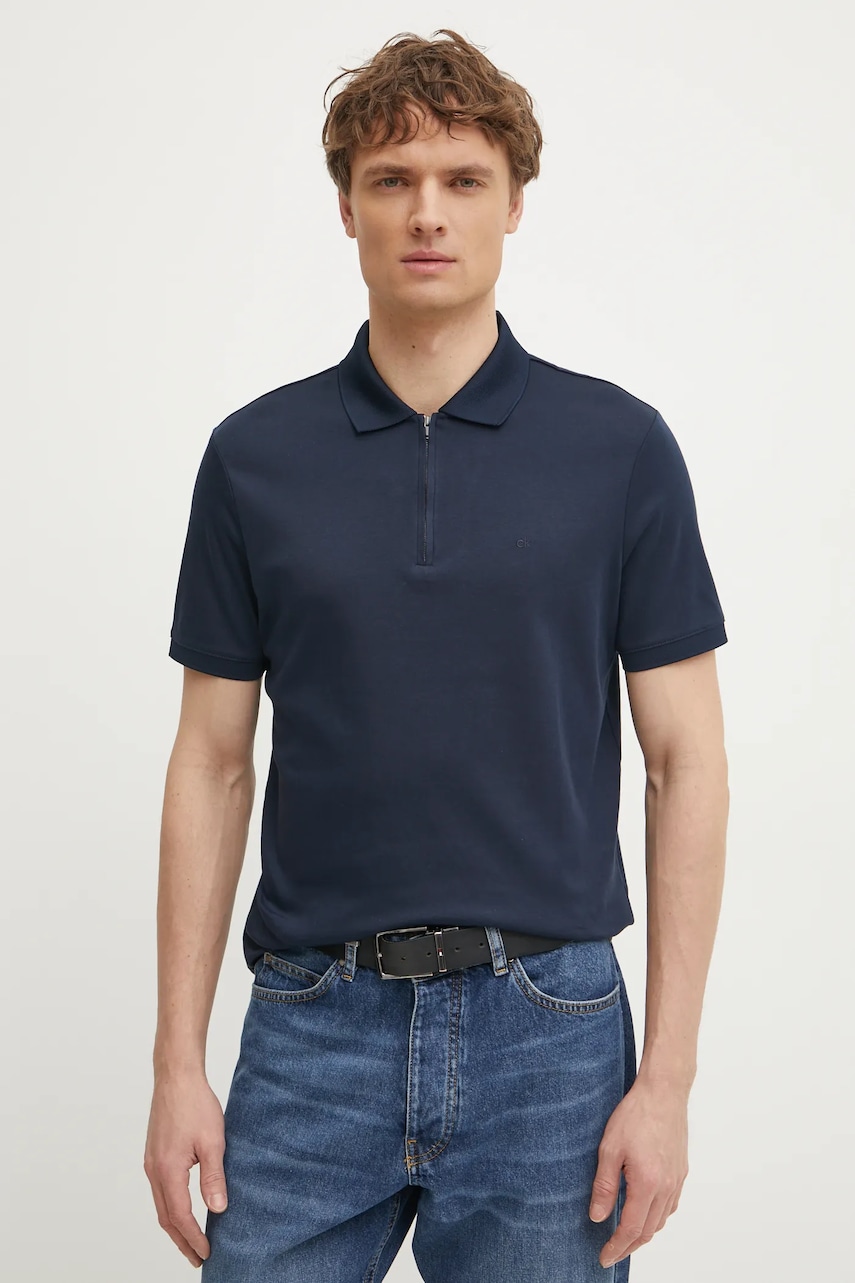 Βαμβακερό μπλουζάκι πόλο Calvin Klein χρώμα: μαύρο, K10K112754