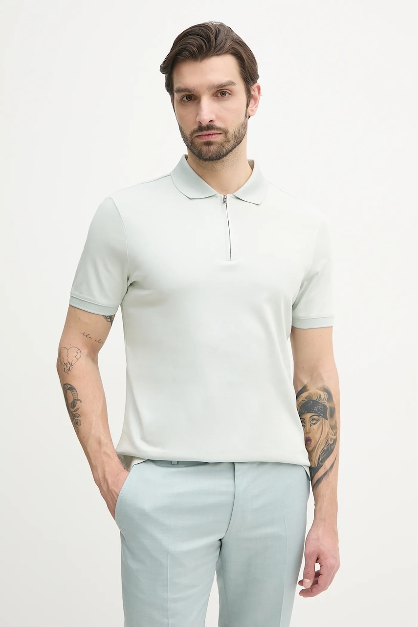 Βαμβακερό μπλουζάκι πόλο Calvin Klein χρώμα: μαύρο, K10K112754