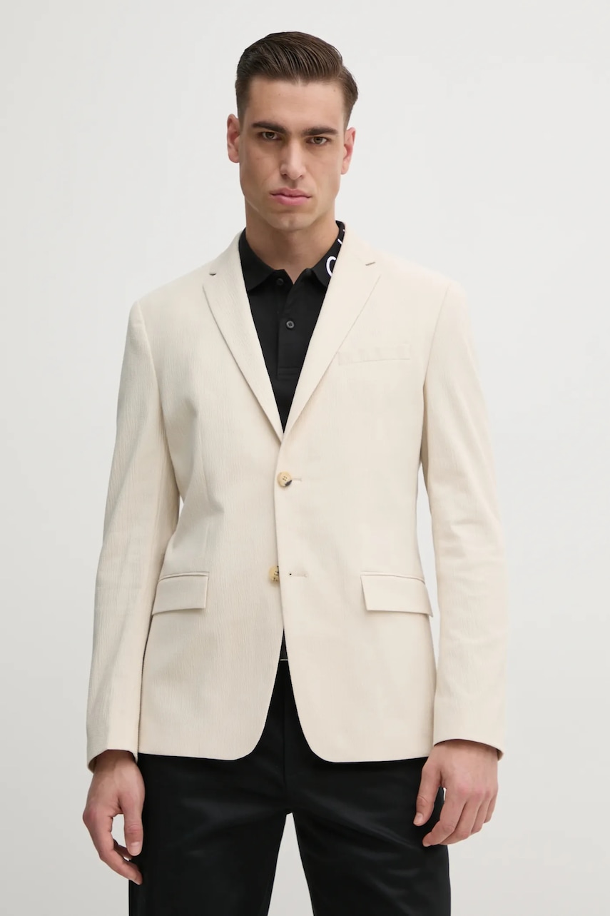 Σακάκι Calvin Klein χρώμα: μπεζ, K10K113926