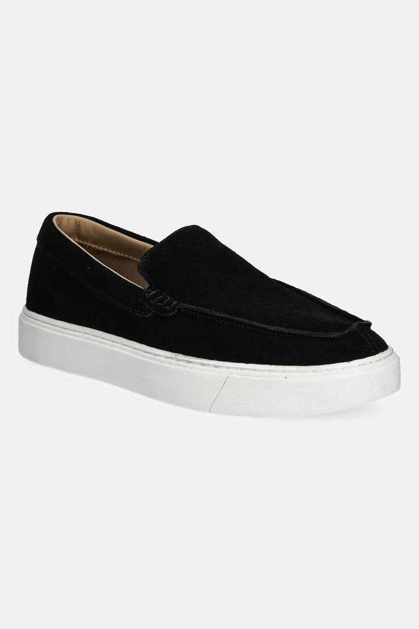 Μοκασίνια σουέτ Calvin Klein MOCCASIN SUEDE χρώμα: μαύρο, HM0HM01794