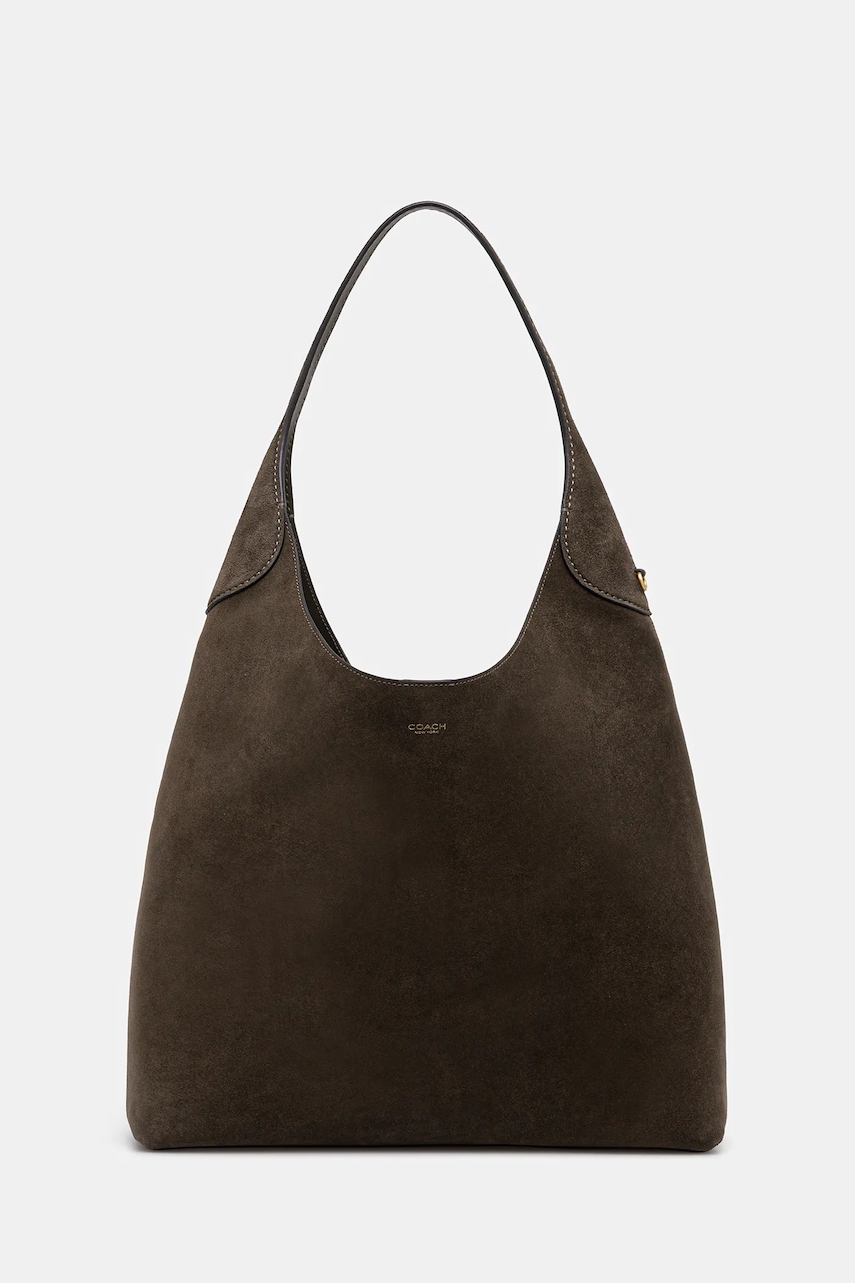 Τσάντα σουέτ Coach Brooklyn χρώμα: πράσινο, CW636