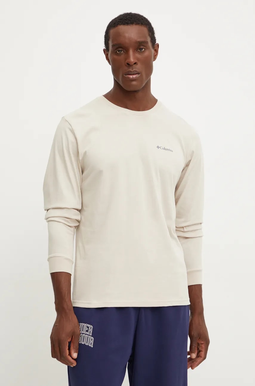 Βαμβακερή μπλούζα με μακριά μανίκια Columbia CSC Seasonal Logo χρώμα: μαύρο, 2013545