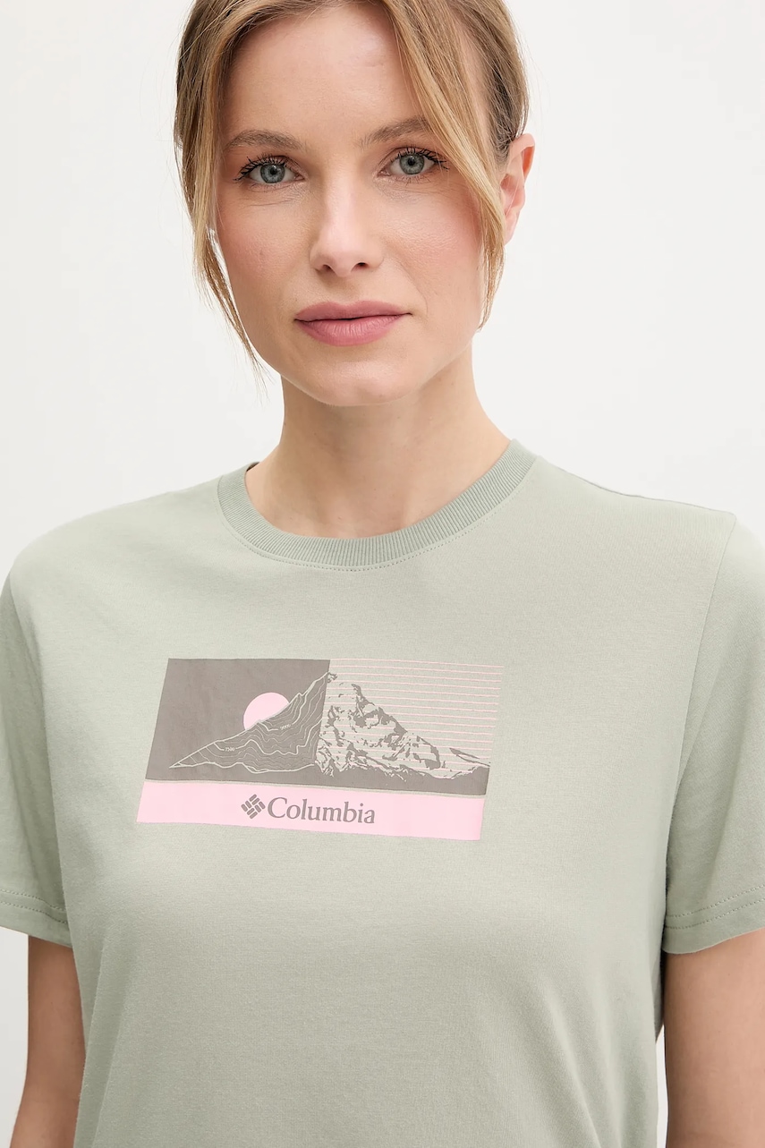 Μπλουζάκι Columbia Delta Drift χρώμα: πράσινο, 2120121