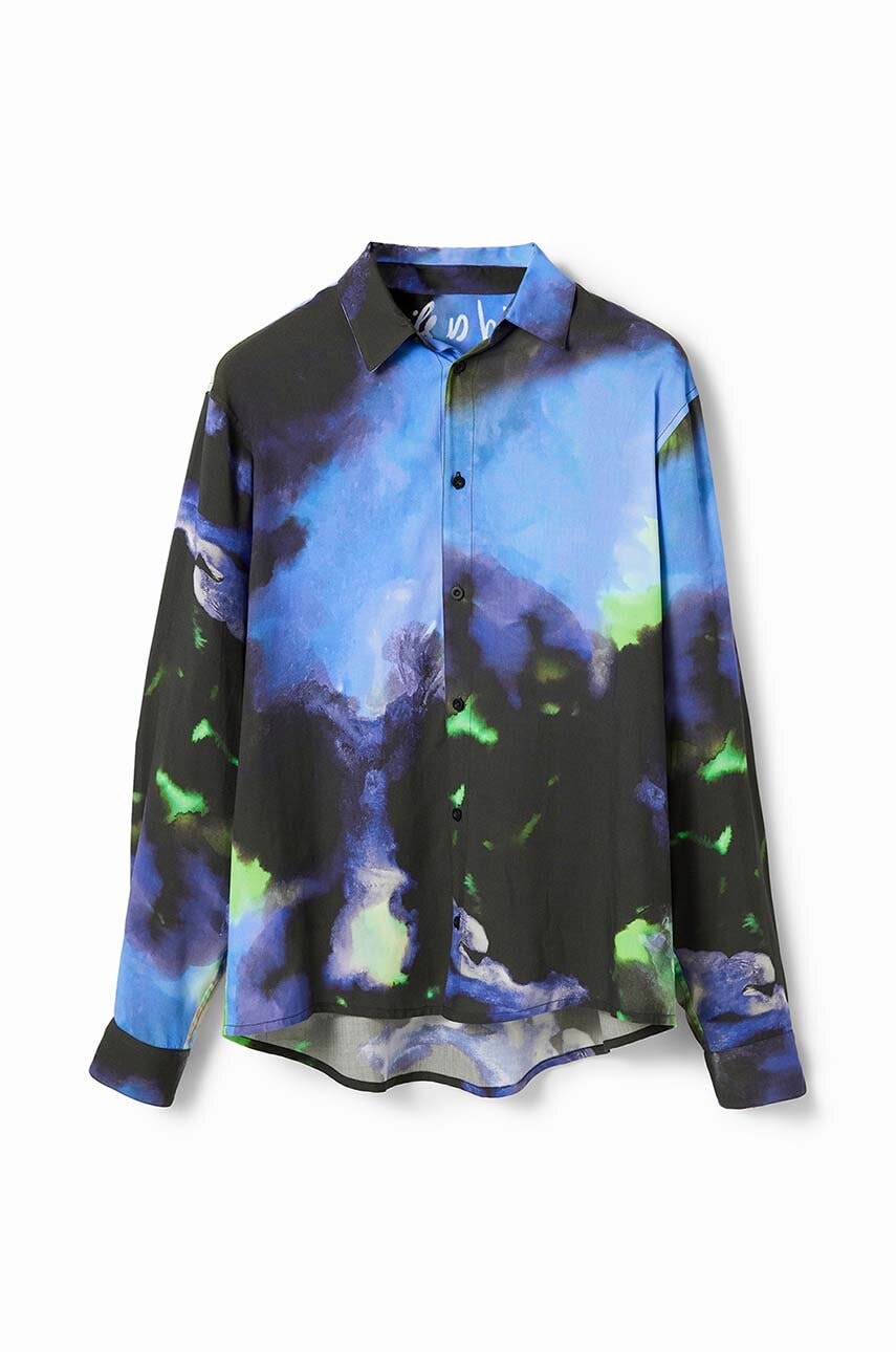 Πουκάμισο Desigual χρώμα: μαύρο