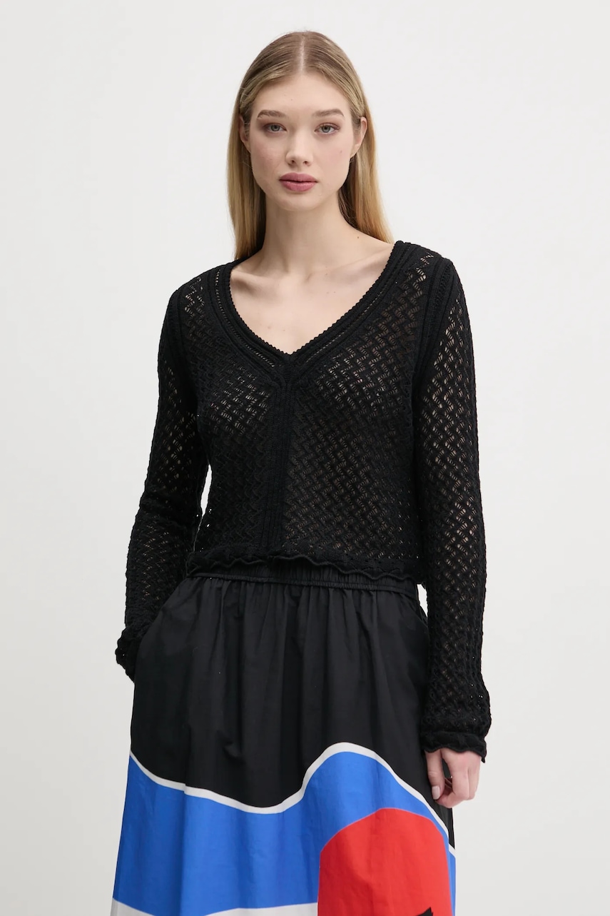 Πουλόβερ Desigual FLAM χρώμα: μαύρο, 25SWJF23