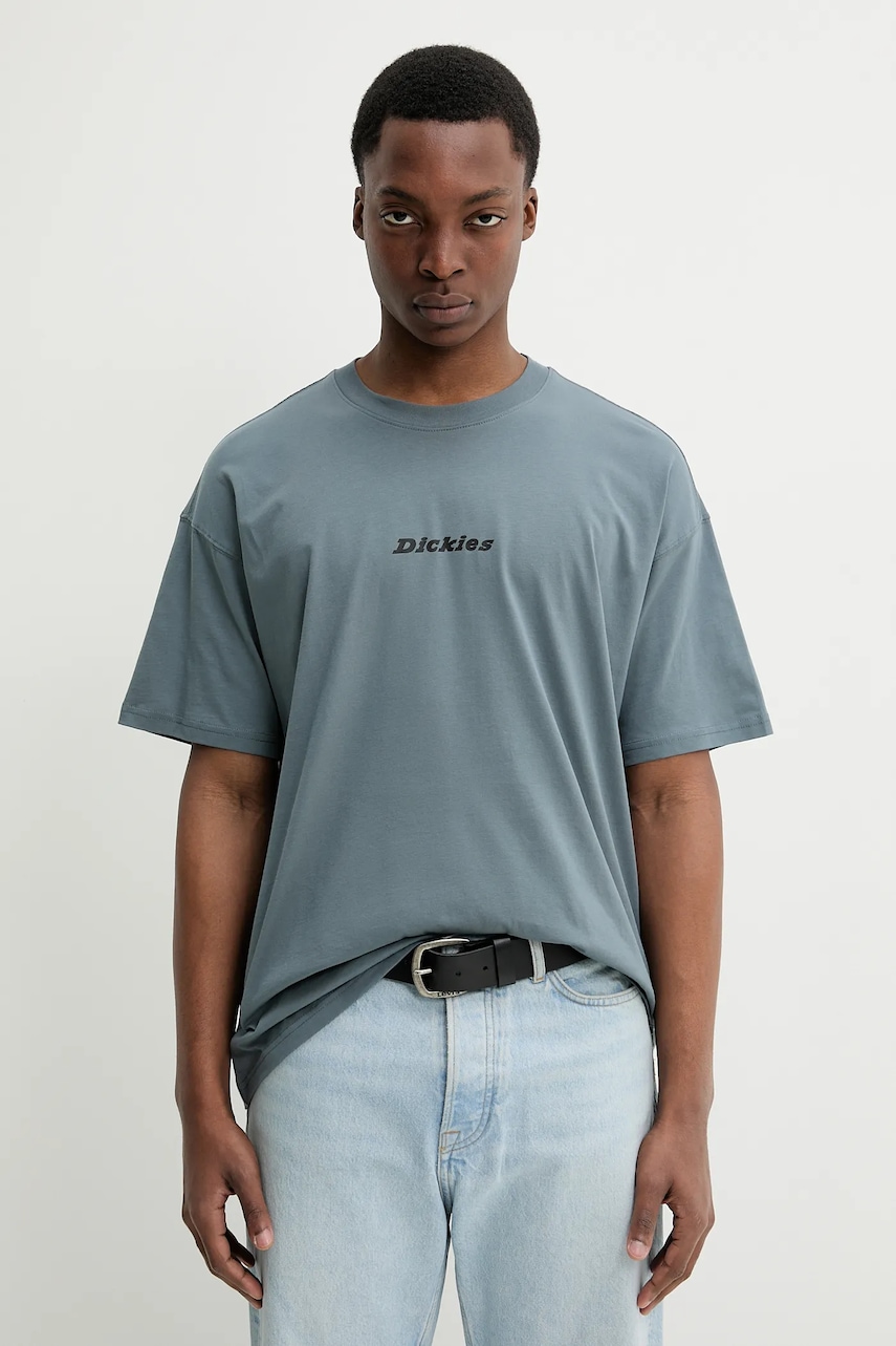 Βαμβακερό μπλουζάκι Dickies ανδρικό, χρώμα: γκρι, DK0A4YRNG701