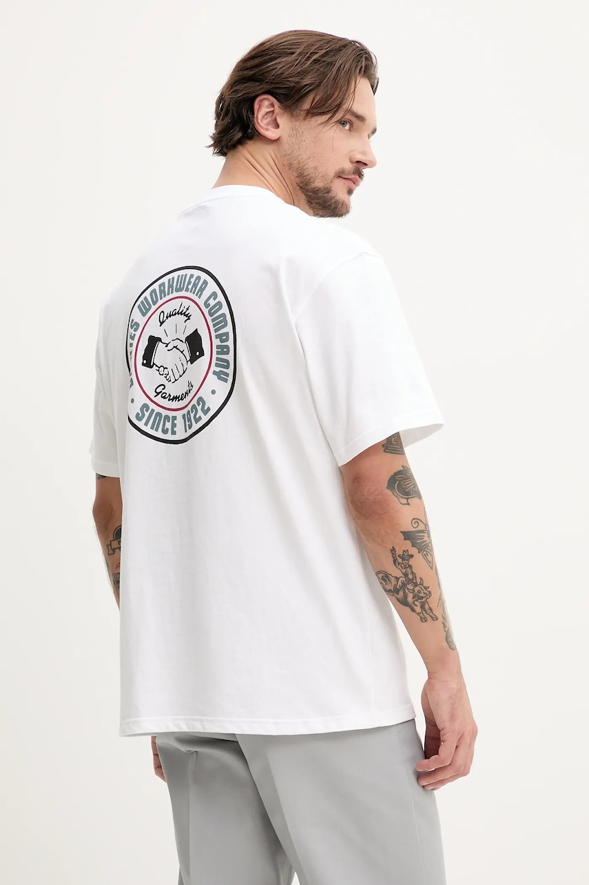 Βαμβακερό μπλουζάκι Dickies ανδρικό, χρώμα: άσπρο, DK0A4Z950WH1