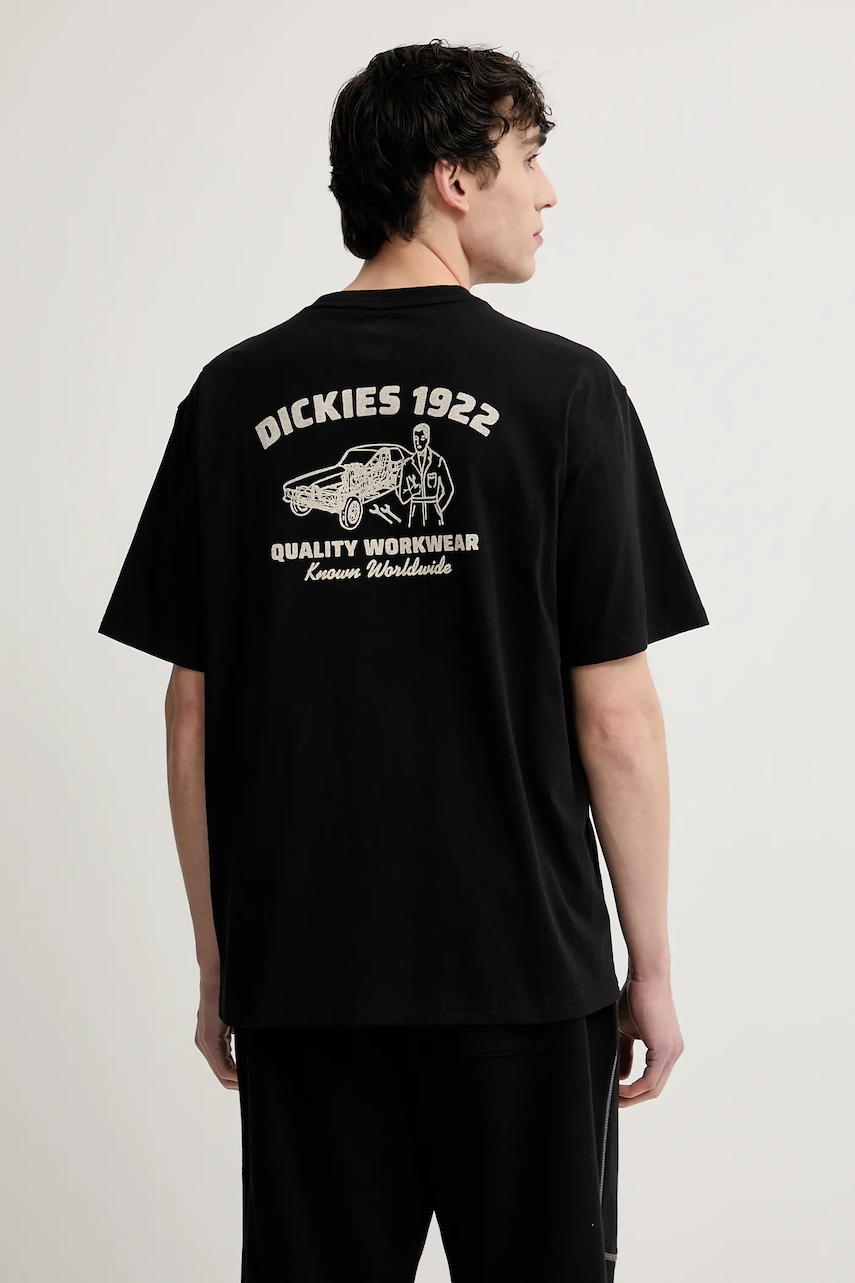 Βαμβακερό μπλουζάκι Dickies ανδρικό, χρώμα: μαύρο, DK0A4Z96BLK1